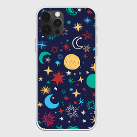 Чехол для iPhone 12 Pro Max с принтом Звездное небо в Новосибирске, Силикон |  | абстракция | арт | звезды | космос | луна | месяц | небо | планеты