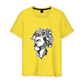 Мужская футболка хлопок с принтом Ван Гог в Новосибирске, 100% хлопок | прямой крой, круглый вырез горловины, длина до линии бедер, слегка спущенное плечо. | 
