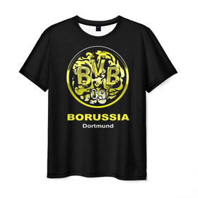 Мужская футболка 3D с принтом Borussia Dortmund в Новосибирске, 100% полиэфир | прямой крой, круглый вырез горловины, длина до линии бедер | боруссия | дортмунд