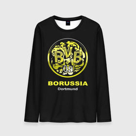 Мужской лонгслив 3D с принтом Borussia Dortmund в Новосибирске, 100% полиэстер | длинные рукава, круглый вырез горловины, полуприлегающий силуэт | Тематика изображения на принте: боруссия | дортмунд