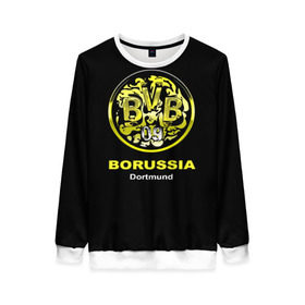 Женский свитшот 3D с принтом Borussia Dortmund в Новосибирске, 100% полиэстер с мягким внутренним слоем | круглый вырез горловины, мягкая резинка на манжетах и поясе, свободная посадка по фигуре | боруссия | дортмунд