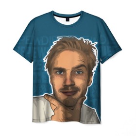 Мужская футболка 3D с принтом Pew die pie в Новосибирске, 100% полиэфир | прямой крой, круглый вырез горловины, длина до линии бедер | pewdiepie