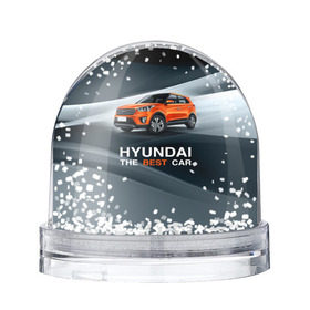 Снежный шар с принтом Hyundai the best car в Новосибирске, Пластик | Изображение внутри шара печатается на глянцевой фотобумаге с двух сторон | hyundai | авто | автомобиль | водитель | машина | тачка | хендай