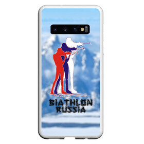 Чехол для Samsung Galaxy S10 с принтом Biathlon russia в Новосибирске, Силикон | Область печати: задняя сторона чехла, без боковых панелей | биатлон