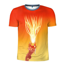 Мужская футболка 3D спортивная с принтом Dragon lore в Новосибирске, 100% полиэстер с улучшенными характеристиками | приталенный силуэт, круглая горловина, широкие плечи, сужается к линии бедра | counter | cs | go | strike