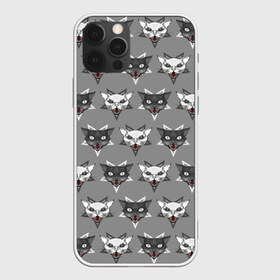 Чехол для iPhone 12 Pro Max с принтом Злые котики в Новосибирске, Силикон |  | Тематика изображения на принте: дьявол | звезда | кот | котик | кошка | милота | пентаграмма | серый | юмор