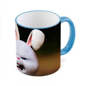 Кружка 3D с принтом Злой кролик 2 в Новосибирске, керамика | ёмкость 330 мл | Тематика изображения на принте: животные | злой | игрушка | кролик | мультфильм | тайная жизнь домашних животных