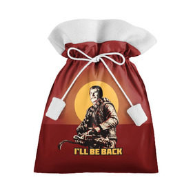 Подарочный 3D мешок с принтом Сталин: I`ll Be Back в Новосибирске, 100% полиэстер | Размер: 29*39 см | история | о.м.с.к. | революция | ссср | сталин | супергерои