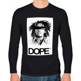 Мужской лонгслив хлопок с принтом Bob Marley Dope в Новосибирске, 100% хлопок |  | bobmarley | dope | fashion | swag | trend