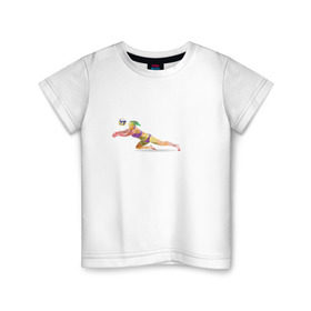 Детская футболка хлопок с принтом Волейбол геометрия в Новосибирске, 100% хлопок | круглый вырез горловины, полуприлегающий силуэт, длина до линии бедер | Тематика изображения на принте: полигоны
