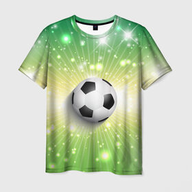 Мужская футболка 3D с принтом Футбольный мяч 3 в Новосибирске, 100% полиэфир | прямой крой, круглый вырез горловины, длина до линии бедер | игра | кубок | мяч | спорт | футбол