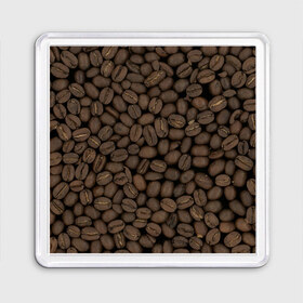 Магнит 55*55 с принтом Кофейные зёрна в Новосибирске, Пластик | Размер: 65*65 мм; Размер печати: 55*55 мм | coffee | coffee grains | grains | кофе | кофейные зёрна