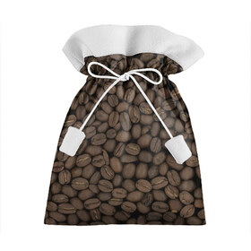 Подарочный 3D мешок с принтом Кофейные зёрна в Новосибирске, 100% полиэстер | Размер: 29*39 см | coffee | coffee grains | grains | кофе | кофейные зёрна