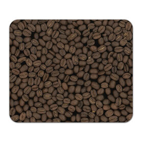Коврик прямоугольный с принтом Кофейные зёрна в Новосибирске, натуральный каучук | размер 230 х 185 мм; запечатка лицевой стороны | coffee | coffee grains | grains | кофе | кофейные зёрна