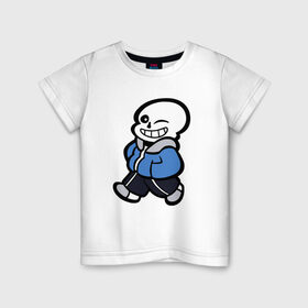 Детская футболка хлопок с принтом Sans в Новосибирске, 100% хлопок | круглый вырез горловины, полуприлегающий силуэт, длина до линии бедер | sans | undertale