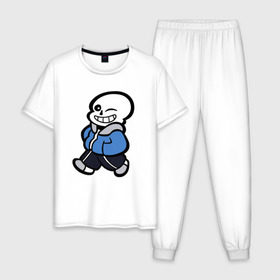 Мужская пижама хлопок с принтом Sans в Новосибирске, 100% хлопок | брюки и футболка прямого кроя, без карманов, на брюках мягкая резинка на поясе и по низу штанин
 | sans | undertale