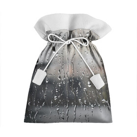Подарочный 3D мешок с принтом Капли на стекле в Новосибирске, 100% полиэстер | Размер: 29*39 см | дождь | капли | осень | стекло