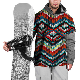 Накидка на куртку 3D с принтом Узоры вышивки в Новосибирске, 100% полиэстер |  | вязаный | зигзаг | ромбы | свитер