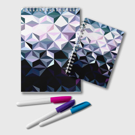 Блокнот с принтом Lowpoly Pattern в Новосибирске, 100% бумага | 48 листов, плотность листов — 60 г/м2, плотность картонной обложки — 250 г/м2. Листы скреплены удобной пружинной спиралью. Цвет линий — светло-серый
 | Тематика изображения на принте: polygon | абстракция | серый