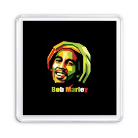 Магнит 55*55 с принтом Bob Marley в Новосибирске, Пластик | Размер: 65*65 мм; Размер печати: 55*55 мм | Тематика изображения на принте: боб марли | регги