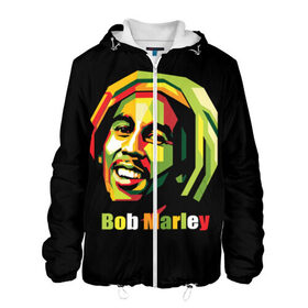 Мужская куртка 3D с принтом Bob Marley в Новосибирске, ткань верха — 100% полиэстер, подклад — флис | прямой крой, подол и капюшон оформлены резинкой с фиксаторами, два кармана без застежек по бокам, один большой потайной карман на груди. Карман на груди застегивается на липучку | Тематика изображения на принте: боб марли | регги