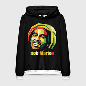 Мужская толстовка 3D с принтом Bob Marley в Новосибирске, 100% полиэстер | двухслойный капюшон со шнурком для регулировки, мягкие манжеты на рукавах и по низу толстовки, спереди карман-кенгуру с мягким внутренним слоем. | боб марли | регги