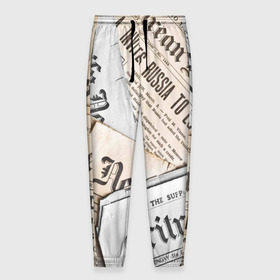 Мужские брюки 3D с принтом Газеты в Новосибирске, 100% полиэстер | манжеты по низу, эластичный пояс регулируется шнурком, по бокам два кармана без застежек, внутренняя часть кармана из мелкой сетки | газеты