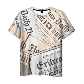Мужская футболка 3D с принтом Газеты в Новосибирске, 100% полиэфир | прямой крой, круглый вырез горловины, длина до линии бедер | Тематика изображения на принте: газеты