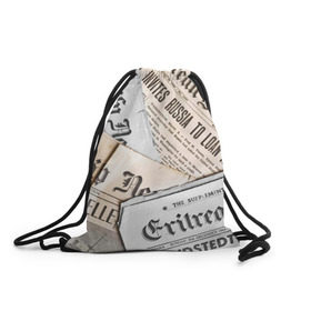 Рюкзак-мешок 3D с принтом Газеты в Новосибирске, 100% полиэстер | плотность ткани — 200 г/м2, размер — 35 х 45 см; лямки — толстые шнурки, застежка на шнуровке, без карманов и подкладки | Тематика изображения на принте: газеты