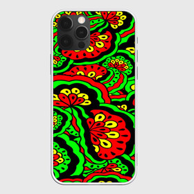 Чехол для iPhone 12 Pro Max с принтом Lishow в Новосибирске, Силикон |  | зеленый | красный | орнамент | этно | яркий