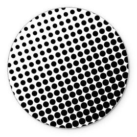 Коврик круглый с принтом Белый в горошек в Новосибирске, резина и полиэстер | круглая форма, изображение наносится на всю лицевую часть | горошек | текстура | черный