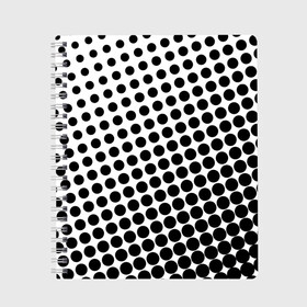 Тетрадь с принтом Белый в горошек в Новосибирске, 100% бумага | 48 листов, плотность листов — 60 г/м2, плотность картонной обложки — 250 г/м2. Листы скреплены сбоку удобной пружинной спиралью. Уголки страниц и обложки скругленные. Цвет линий — светло-серый
 | Тематика изображения на принте: горошек | текстура | черный