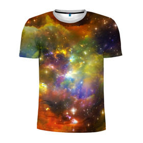 Мужская футболка 3D спортивная с принтом Звёздный мир в Новосибирске, 100% полиэстер с улучшенными характеристиками | приталенный силуэт, круглая горловина, широкие плечи, сужается к линии бедра | вселенная | галактика | звёзды | космическое пространство | космос | созвездие