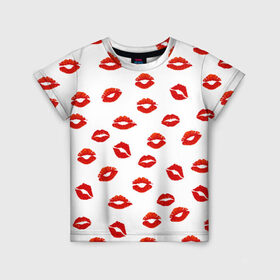 Детская футболка 3D с принтом Поцелуйчики в Новосибирске, 100% гипоаллергенный полиэфир | прямой крой, круглый вырез горловины, длина до линии бедер, чуть спущенное плечо, ткань немного тянется | Тематика изображения на принте: background | bride | corporate | groom | kiss | lips | wedding | губы | жених | корпоративный | любимая | любимый | любовь | невеста | поцелуй | свадьба | страсть | фон