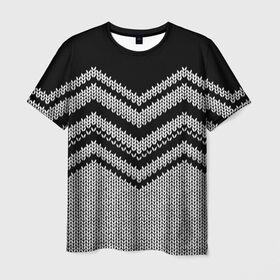 Мужская футболка 3D с принтом Узорная вышивка в Новосибирске, 100% полиэфир | прямой крой, круглый вырез горловины, длина до линии бедер | свитер