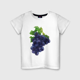Детская футболка хлопок с принтом Виноград в Новосибирске, 100% хлопок | круглый вырез горловины, полуприлегающий силуэт, длина до линии бедер | виноград | геометрия | отдых | отпуск | тропик | фрукты