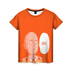 Женская футболка 3D с принтом One Punch Man в Новосибирске, 100% полиэфир ( синтетическое хлопкоподобное полотно) | прямой крой, круглый вырез горловины, длина до линии бедер | anime | one | one punch | one punch man | punch | аниме | ванпанч