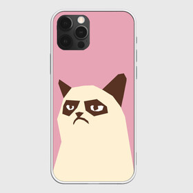 Чехол для iPhone 12 Pro с принтом Grumpy cat pink в Новосибирске, силикон | область печати: задняя сторона чехла, без боковых панелей | кот | мем | угрюмый