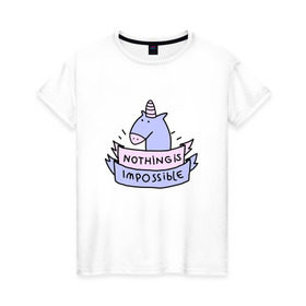 Женская футболка хлопок с принтом unicorn в Новосибирске, 100% хлопок | прямой крой, круглый вырез горловины, длина до линии бедер, слегка спущенное плечо | tmblr | tumbler | unicorn | единорог