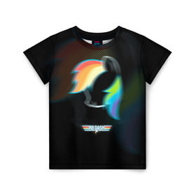 Детская футболка 3D с принтом My Little Pony в Новосибирске, 100% гипоаллергенный полиэфир | прямой крой, круглый вырез горловины, длина до линии бедер, чуть спущенное плечо, ткань немного тянется | dash | rainbow | пони | радуга