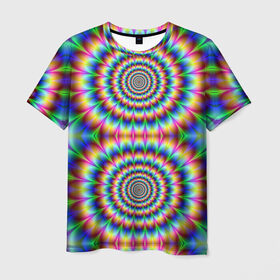 Мужская футболка 3D с принтом Grazy fractal в Новосибирске, 100% полиэфир | прямой крой, круглый вырез горловины, длина до линии бедер | fraktal | luxury | premium | vip | премиум | фрактал | эксклюзив