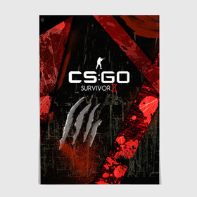 Постер с принтом cs:go - Survivor Z Style (Выживший) в Новосибирске, 100% бумага
 | бумага, плотность 150 мг. Матовая, но за счет высокого коэффициента гладкости имеет небольшой блеск и дает на свету блики, но в отличии от глянцевой бумаги не покрыта лаком | cs | csgo | famas | survivor | z | выживший | го | кс