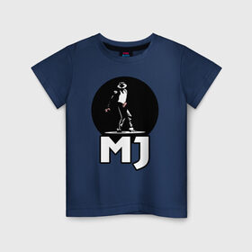 Детская футболка хлопок с принтом Майкл Джексон в Новосибирске, 100% хлопок | круглый вырез горловины, полуприлегающий силуэт, длина до линии бедер | michael jackson | mj | король | майкл джексон | поп музыка