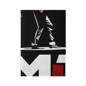 Обложка для паспорта матовая кожа с принтом Майкл Джексон в Новосибирске, натуральная матовая кожа | размер 19,3 х 13,7 см; прозрачные пластиковые крепления | Тематика изображения на принте: michael jackson | mj | король | майкл джексон | поп музыка