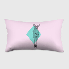 Подушка 3D антистресс с принтом Pink Rabbit в Новосибирске, наволочка — 100% полиэстер, наполнитель — вспененный полистирол | состоит из подушки и наволочки на молнии | hipster | rabbit | swag | кролик | хипстер