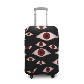 Чехол для чемодана 3D с принтом Глаза в Новосибирске, 86% полиэфир, 14% спандекс | двустороннее нанесение принта, прорези для ручек и колес | alucard | anime | helloween | hellsing | vampire | алукард | аниме | вампир | хеллоуин | хеллсинг