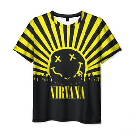 Мужская футболка 3D с принтом Nirvana в Новосибирске, 100% полиэфир | прямой крой, круглый вырез горловины, длина до линии бедер | cobain | kurt | кобейн | курт | нирвана