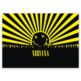 Поздравительная открытка с принтом Nirvana в Новосибирске, 100% бумага | плотность бумаги 280 г/м2, матовая, на обратной стороне линовка и место для марки
 | cobain | kurt | кобейн | курт | нирвана