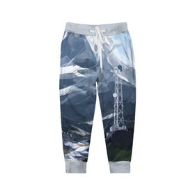 Детские брюки 3D с принтом Горы Алтая в Новосибирске, 100% полиэстер | манжеты по низу, эластичный пояс регулируется шнурком, по бокам два кармана без застежек, внутренняя часть кармана из мелкой сетки | Тематика изображения на принте: горы | пейзаж
