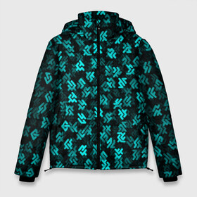 Мужская зимняя куртка 3D с принтом Инопланетная письменность в Новосибирске, верх — 100% полиэстер; подкладка — 100% полиэстер; утеплитель — 100% полиэстер | длина ниже бедра, свободный силуэт Оверсайз. Есть воротник-стойка, отстегивающийся капюшон и ветрозащитная планка. 

Боковые карманы с листочкой на кнопках и внутренний карман на молнии. | alien | ufo | знаки | инопланентянин | инопланетяне | нло | символы | текст | текстура